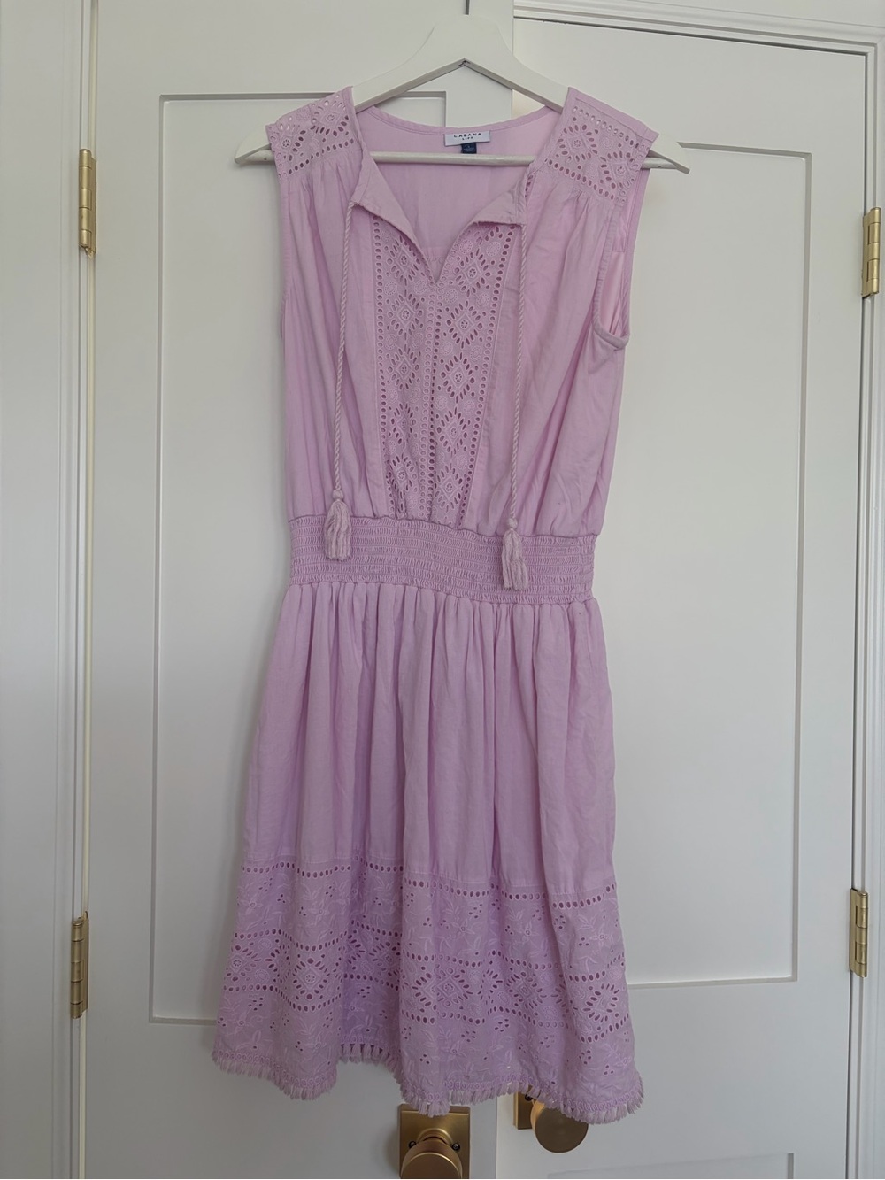 Cabana Life Sleeveless Eyelet Mini Dress | size S | 100% cotton